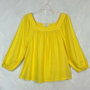 Women’s New Directions Yellow Bishop Sleeve Relaxed Fit Top / Medium